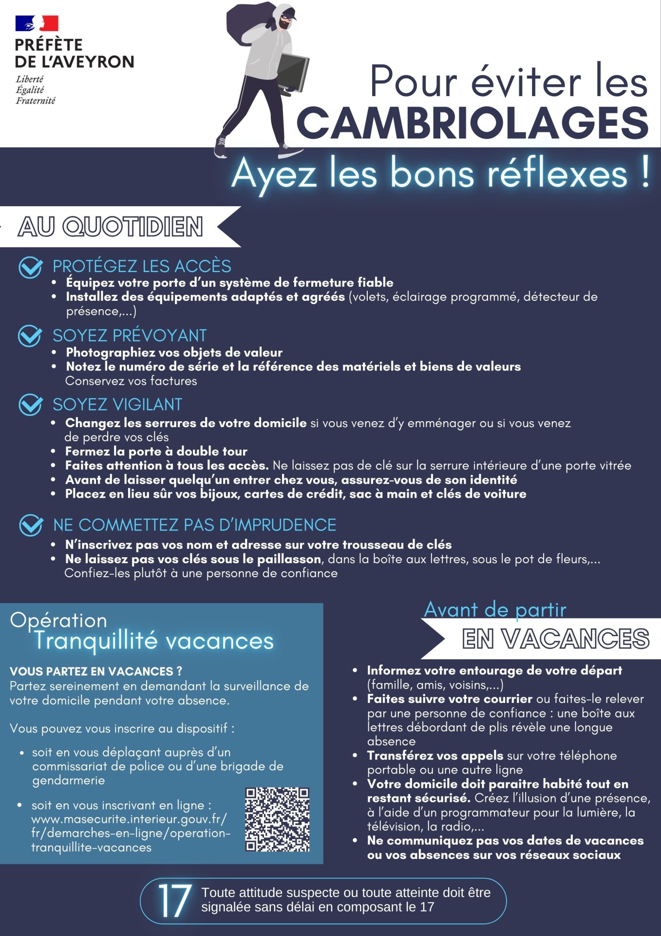 Lire la suite à propos de l’article Message de la Préfecture : Prévention des cambriolages